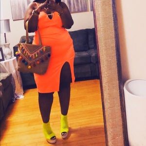Orange plus-size dress